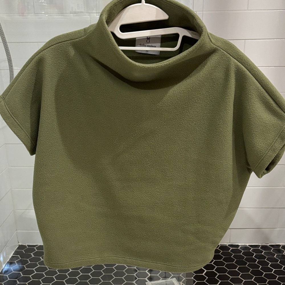 Olive Green Dudley Stephen’s Fleece Funnel Neck Sweater/Shirt